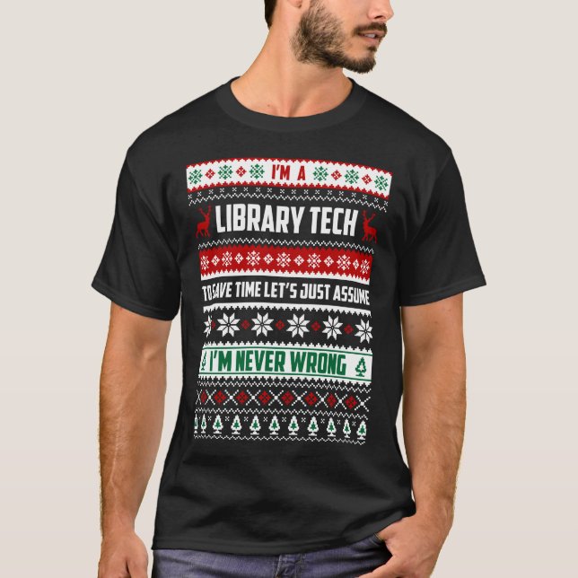T-shirt Bibliothèque Tech Joyeux Noël Pour Femmes Filles N (Devant)