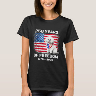 T-shirt Bichon Frise 250 Ans Anniversaire Amérique 250ème 