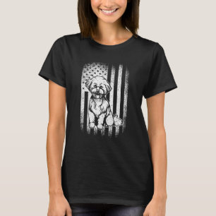 T-shirt Bichon Frise American Flag Chien Papa Chien Maman