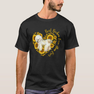 T-shirt Bichon Frise Mom Sunflower Heart  Mother s Day