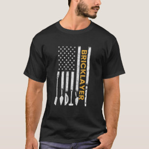 T-shirt Bicklayer American Flag Brickmason Brick Masony