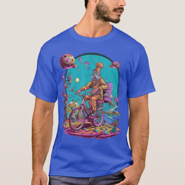T-shirt Bicycle Day Hofmannrip Psychedelic Comic Style Hip (Devant)