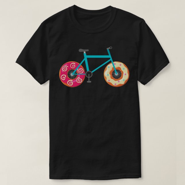 T-shirt Bicyclette à Donut avec Roues à Donut (Design devant)