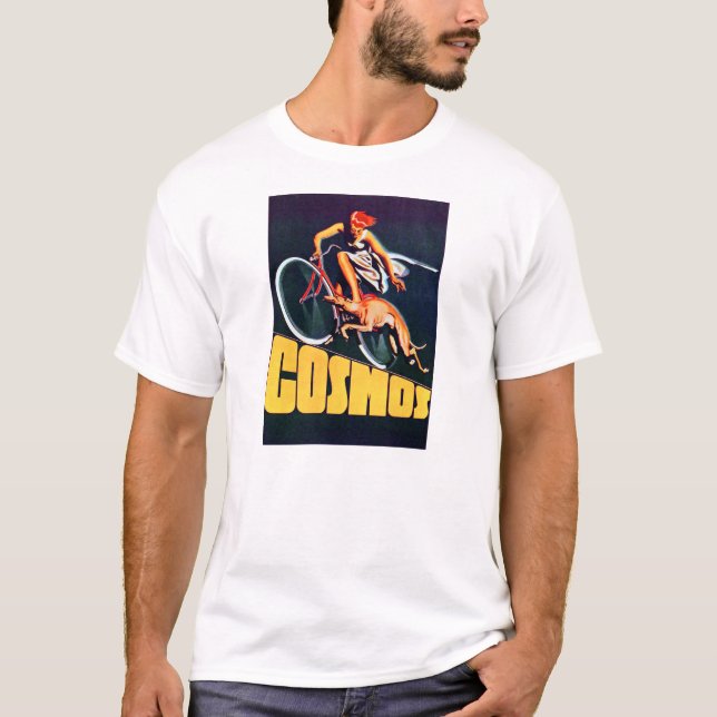 T-shirt Bicyclette de lévrier de cosmos (Devant)