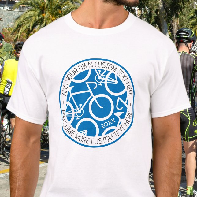 T-shirt Bicyclette de texte personnalisée (Créateur téléchargé)