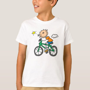 T-shirt Bicyclette d'équitation de garçon de bâton