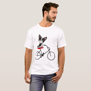 T-shirt Bicyclette drôle d'équitation de terrier de Bost