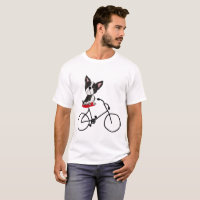 Bicyclette drôle d'équitation de terrier de Boston