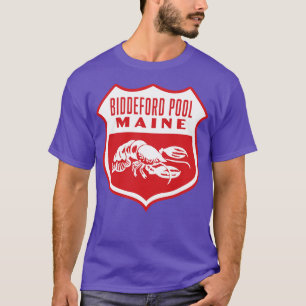 T-shirt Biddeford Pool Maine Retro Shield Blanc