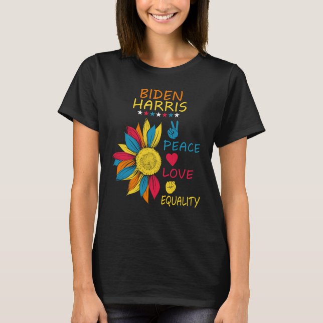 T-shirt Biden Harris 2020 Paix Amour Égalité Diversité Su (Devant)