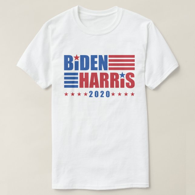 T-shirt Biden/Harris 2020 Red White Blue Stars Stripes (Design devant)