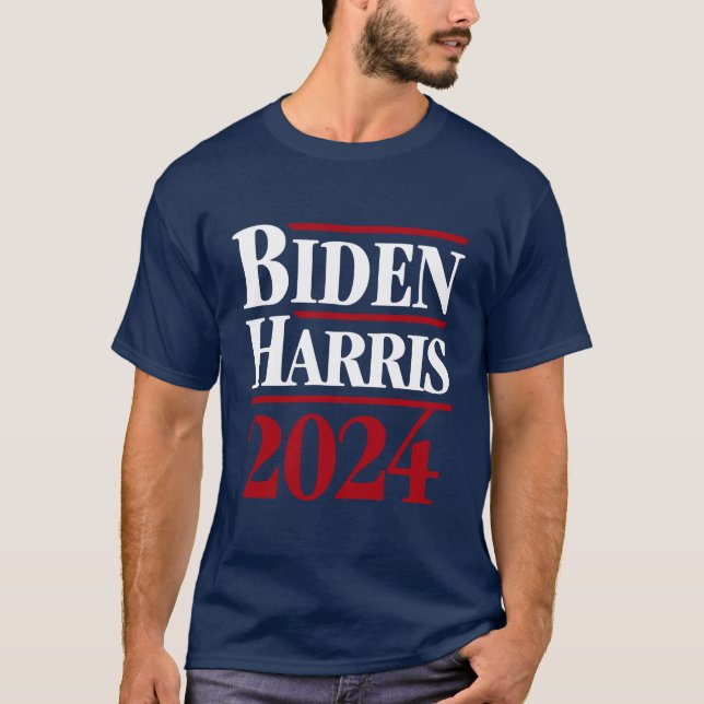 T-shirt Biden Harris 2024 80's Style Vintage (Devant)