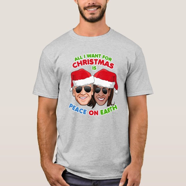 T-SHIRT BIDEN HARRIS - LA PAIX SUR TERRE (Devant)