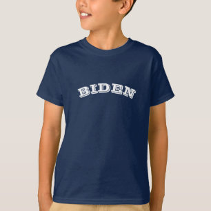 T-shirt Biden, lettres courbes blanches bleu