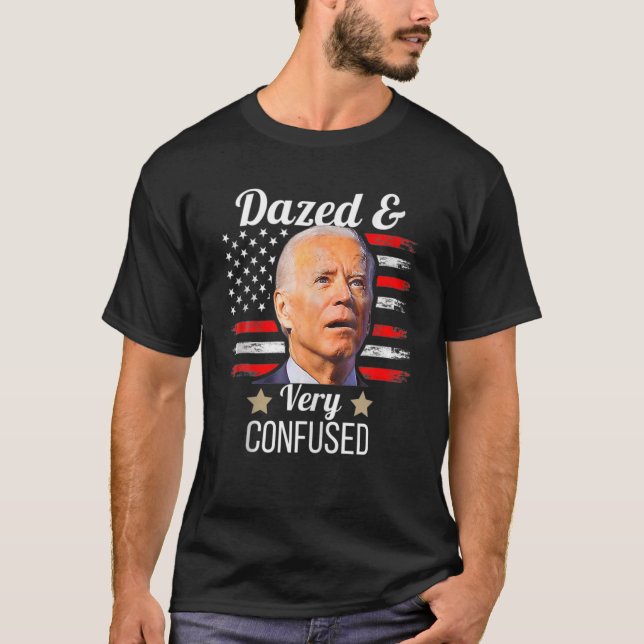 T-shirt Biden Rasé Et Très Confondu Tiedye Drôle Anti Jo (Devant)