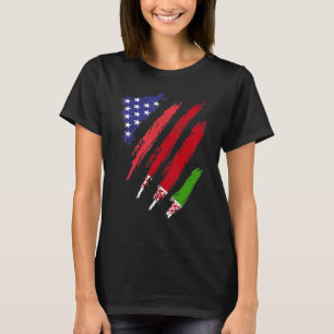 T-shirt Biélorussie Américaine Drapeau Cultivé USA Patriot