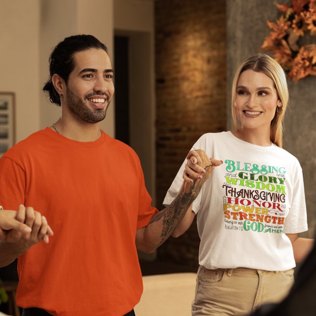 T-shirt Bienheureuse et Écriture de Thanksgiving (Créateur téléchargé)