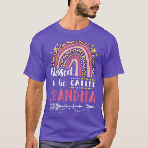 T-shirt Bienheureuse grand-mère rose arc-en-ciel Léopard m