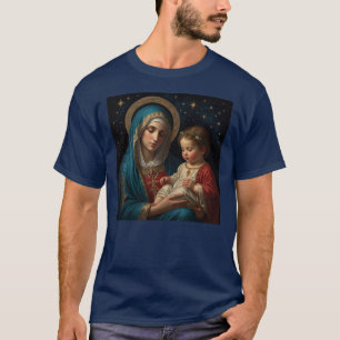 T-shirt Bienheureuse Vierge Marie & Jésus Nativité Noël