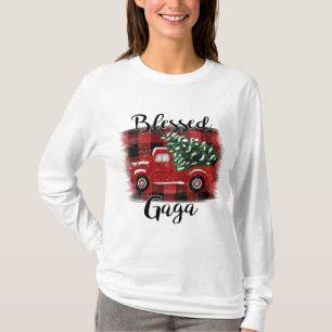 T-shirt Bienheureux Camion Rouge Gaga Vintage Arbre de Noë