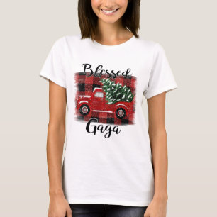 T-shirt Bienheureux Camion Rouge Gaga Vintage Arbre de Noë