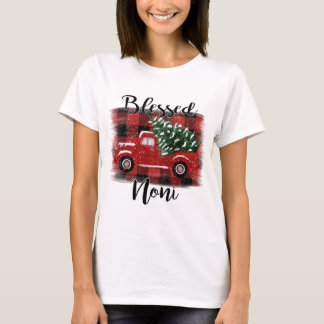 T-shirt Bienheureux Camion Rouge Noni Arbre de Noël