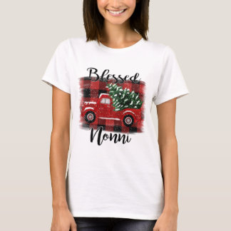 T-shirt Bienheureux Camion Rouge Nonni Arbre de Noël Vinta