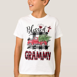 T-shirt Bienheureux Grammy Noël rouge