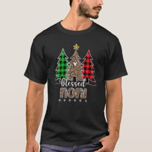T-shirt Bienheureux Noni Leopard Pin de Noël Rouge Plaid