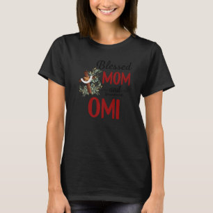 T-shirt Bienheureux Omi Pour Femmes Décor Fleur Omi