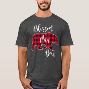 T-shirt Bienheureux Ours De Maw Rouge Buffalo Check Plaid