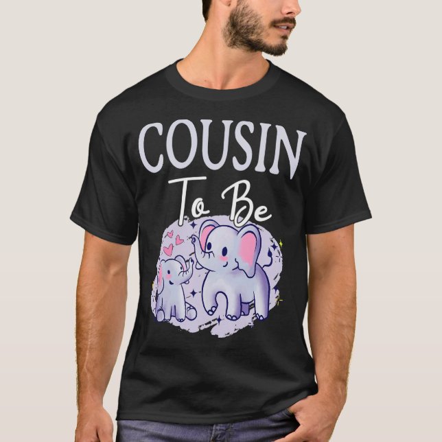 T-shirt Bientôt Cousin Sera Eléphant Pour Le Sexe Baby sho (Devant)