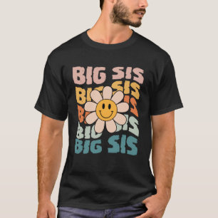 T-shirt Bientôt Être Nouvelle Grande Soeur Rétro Fière Big