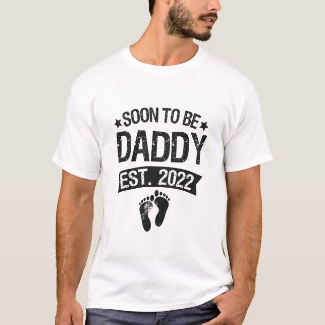 T-shirt Bientôt Être papa 2022 Drôle Nouveau Né Cadeau Béb (Devant)
