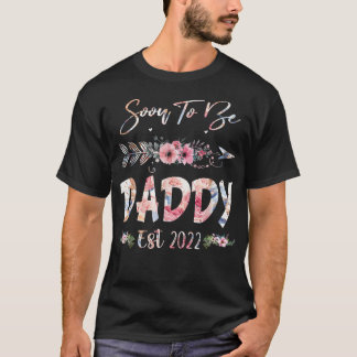 T-shirt Bientôt Être Papa 2022 Fête des pères Florale