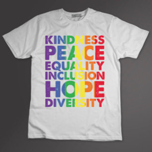 T-shirt Bienveillance Paix Égalité Amour Inclusion Espoir 
