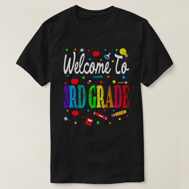 T-shirt Bienvenue À La 3E Année Retour À L'École (Design devant)