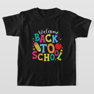 T-shirt bienvenue à l'école pour enfants garçons