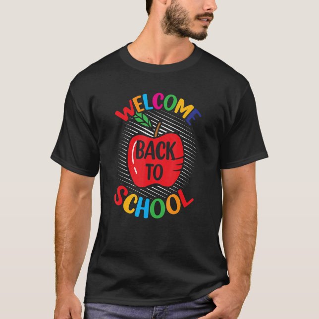 T-shirt Bienvenue À L'École Premier Jour De L'École Enseig (Devant)
