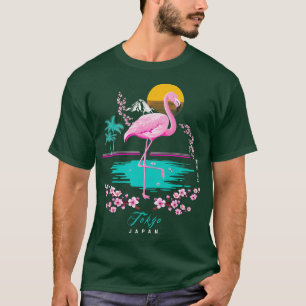T-shirt Bienvenue à Tokyo Flamant rose Japon Sakura Love D