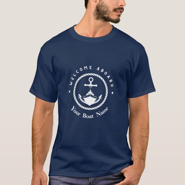 T-shirt Bienvenue Ancre Bleue Voilier nautique Bateau do-i (Devant)