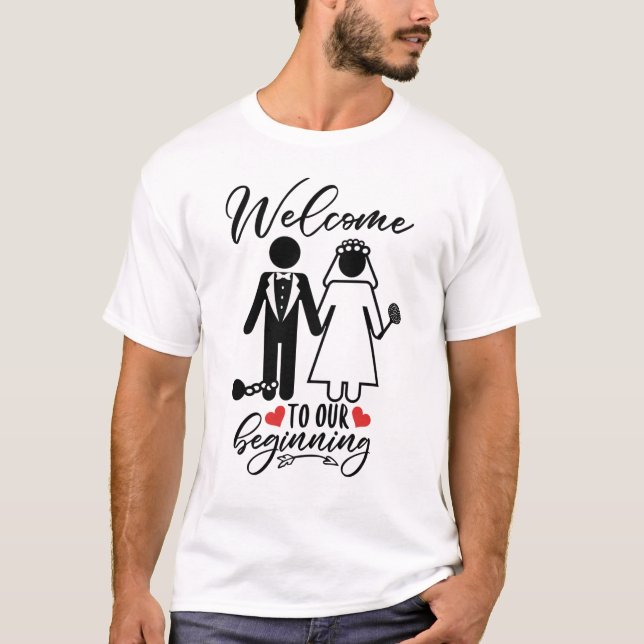 T-shirt Bienvenue Aux Nouveaux Débuts Drôle Mariage De Nou (Devant)