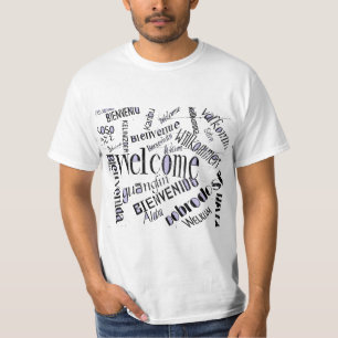 T-shirt "Bienvenue" en plusieurs langues VERSION POP ART