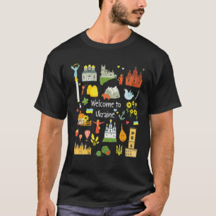 T-shirt Bienvenue En Ukraine, Drapeau Et Symboles Ukrainie
