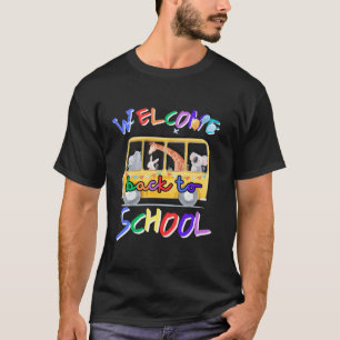 T-shirt Bienvenue Retour à l'école Cute Animal Bus Enseign