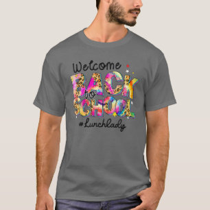 T-shirt Bienvenue Retour À L'École Déjeuner Lady Leopard T