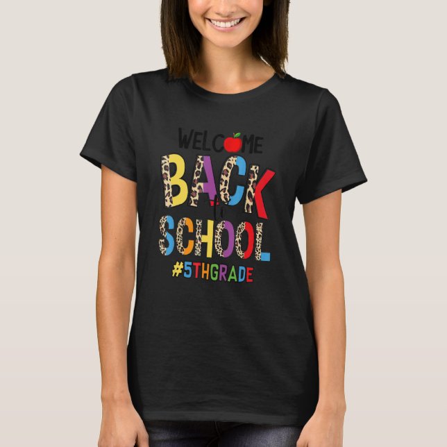 T-shirt Bienvenue Retour À L'École Étudiant de 5e année L (Devant)