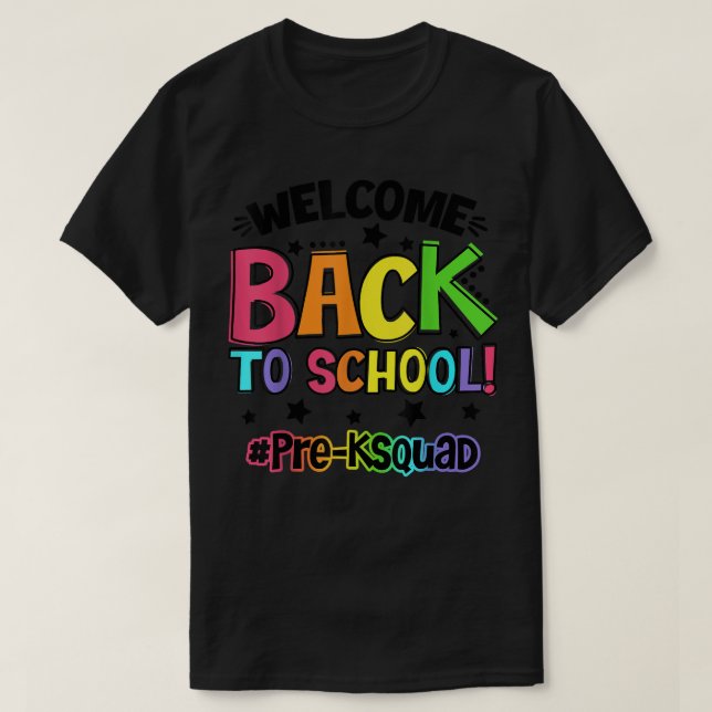 T-shirt Bienvenue Retour À L'École Pré-K Étudiant Premier  (Design devant)
