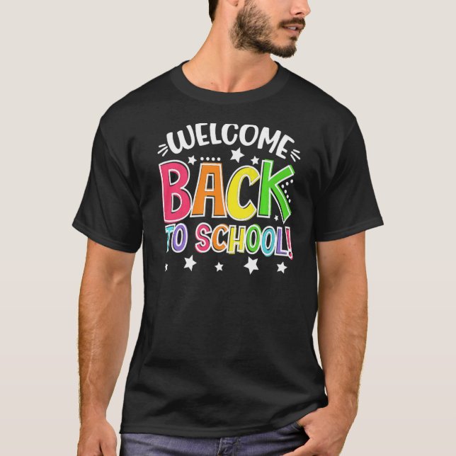 T-shirt Bienvenue Retour à l'école Premier jour enseignant (Devant)