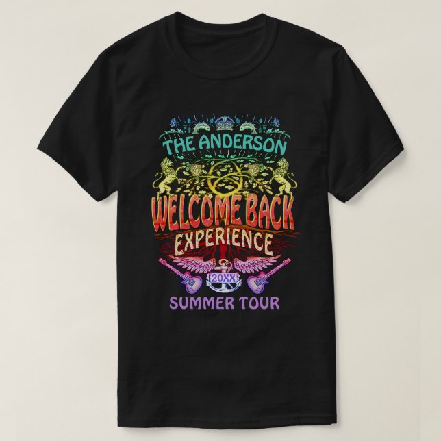 T-shirt Bienvenue Retour Band Retro les années 70 Concert  (Design devant)